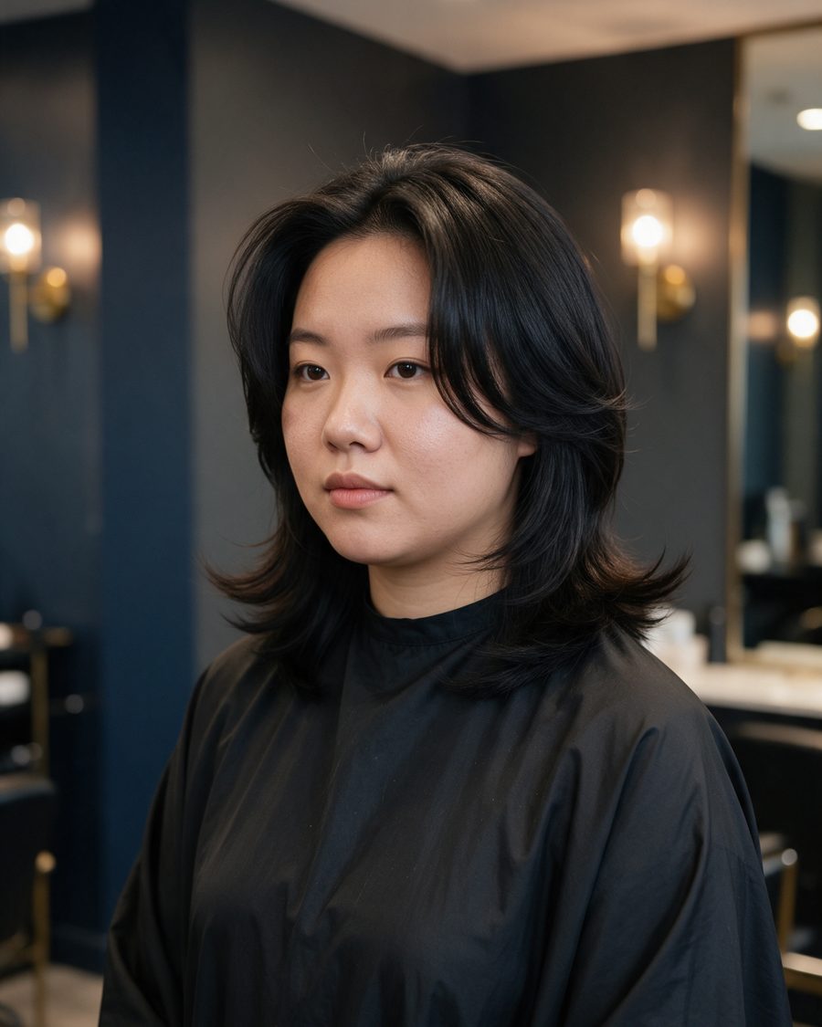 Blowout années 90 sur cheveux fins, pointes tournées vers l'extérieur