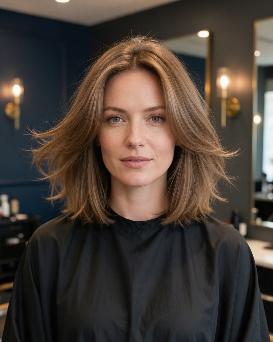 Brushing volume sur cheveux fins avec racines soulevées