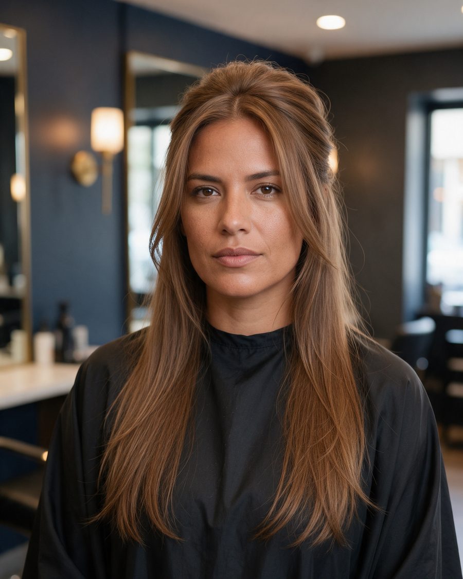 Demi-attache bouffante sur cheveux fins